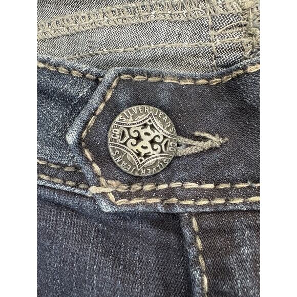 Silver Jeans Tuesday 16 1/2" Woman's Size 29/33 Bootcut Dark Wash Denim Y2K - Picture 6 of 9